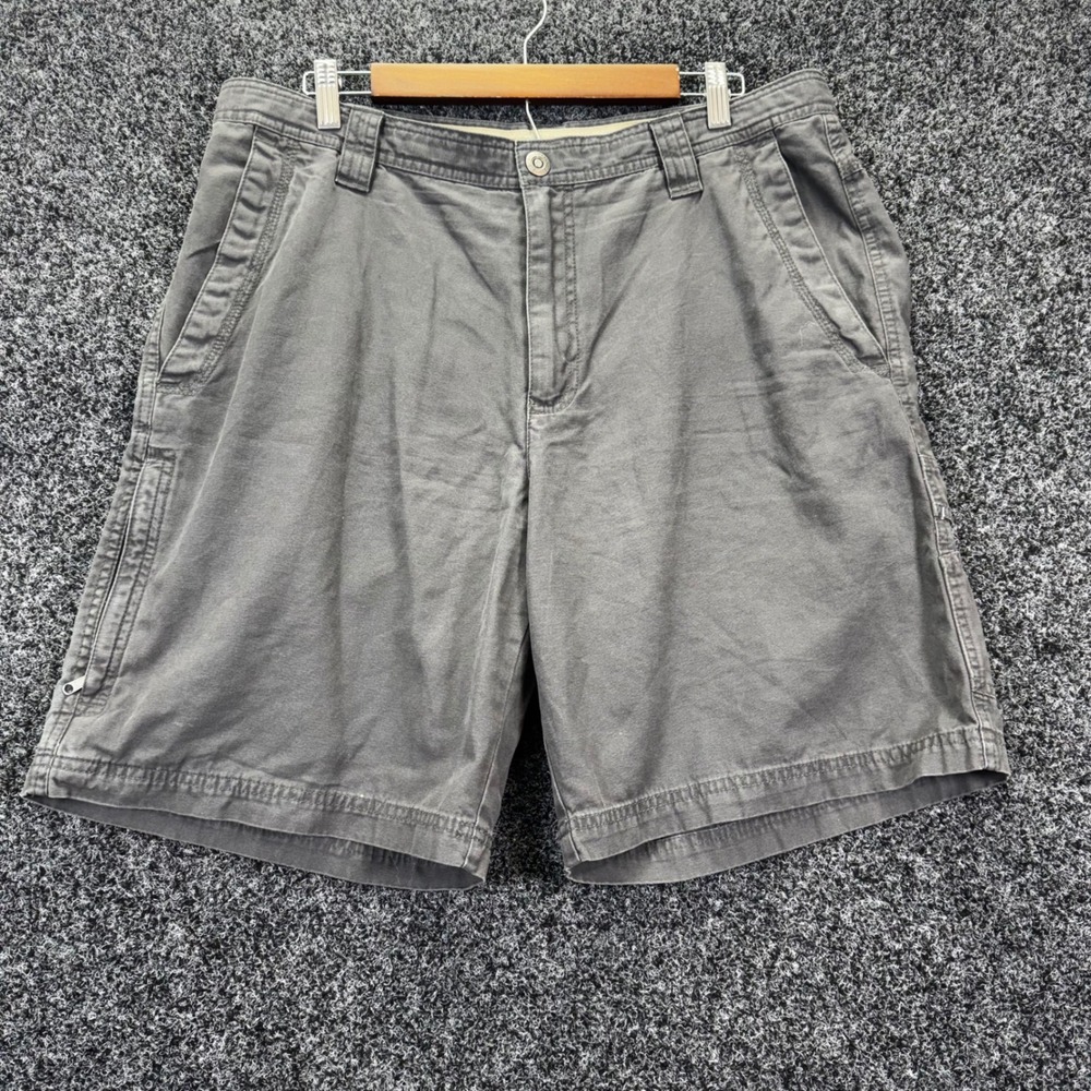 Columbia Mens 36 Omni-Shield Cotton Canvas Cargo Shorts Gray Hiking Utility 9in